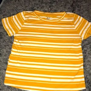 Yellow and white t shirt